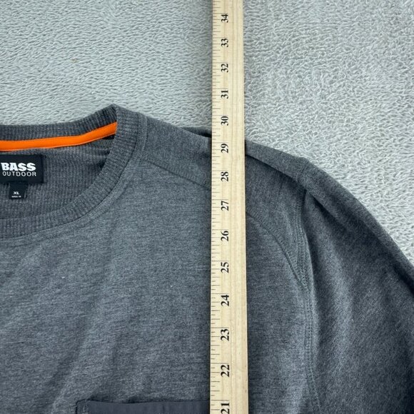 Bass Outdoor XL Long Sleeve Utility Tee In Black Beauty Crew Neck NWT 2458 - Picture 6 of 9